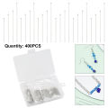 400pcs/box 35-50mm Stainless Steel Flat Pin, Stainless Steel T Curved Pin For DIY Jewelry Making Accessories, Beading Material. 