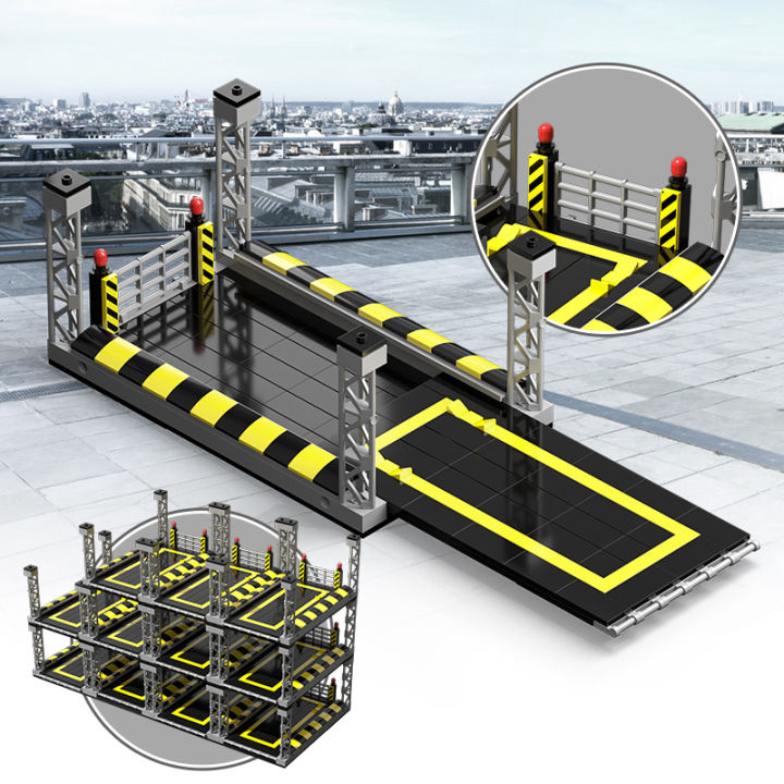 Building Blocks Parking Lot Assembly Toy, DIY Car Garage Display Stand Model Kit for Kids Adults Gift Collection