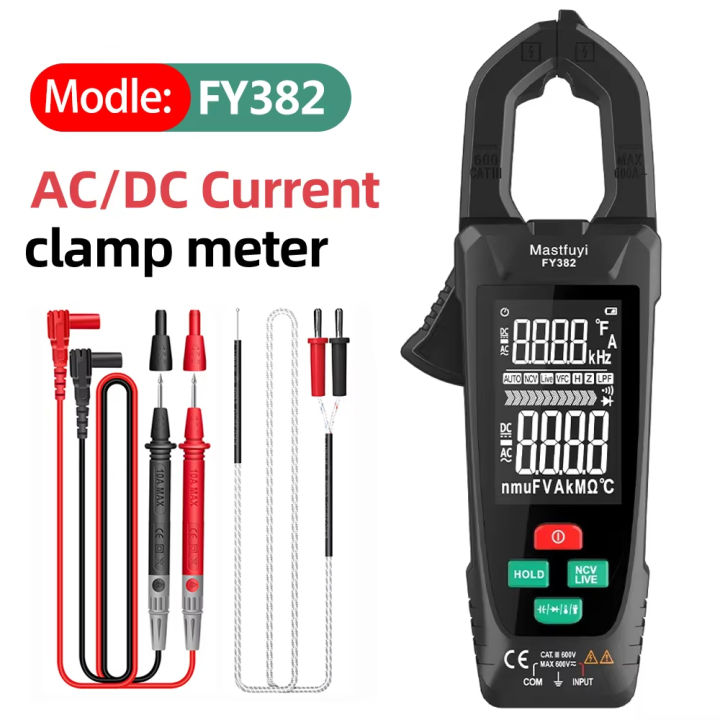 Currentplier Rms FY382 Digital Clamp Meter 9999 Counts AC Voltage Current Clamp True RMS ...
