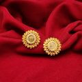 24K Gold Plated Classic Coin Ear Top/Stud Earrings For Women. 