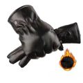 Winter Fashion Black PU Leather Gloves Male Thin Style Driving Leather Men Gloves Non-Slip Full Fingers Palm Touchscreen. 