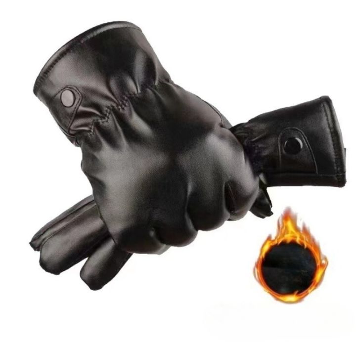 Winter%20Fashion%20Black%20PU%20Leather%20Gloves%20Male%20Thin%20Style%20Driving%20Leather%20Men%20Gloves%20Non-Slip%20Full%20Fingers%20Palm%20Touchscreen%20-%20Image%202