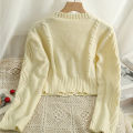 YuooMuoo Chic Fashion Cherry Knitted Cardigan Women Autumn Cute Button Up O-neck Long Sleeve Coat Streatwear Lady Y2K Sweaters. 