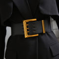 High Quality Retro Elastic Wide Belt Gold Buckle Ladies Fashion Suit Coat Girdle Waist Belts for Women Luxury Designer Brand. 