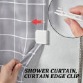 2Pcs Shower Curtain Clips Curtain Edge Retainers Curtain Holders Wind Fixed Hook Shower Curtain Clamp Bathroom Accessories.