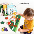 Children's tear book baby cloth book toy picture matching can tear paste repeatedly tear paste cloth art.
