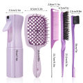 5 Pcs Comb Set Detangling Hair Brush Curly Hair Curved Rat Tail Comb Set Edge Hair Brush Curly Hair Brush Hair Salon Tools. 