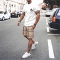 Summer Vocation Men's Tshirt Set 3D Print Solid Color Men Round Neck T-Shirt Shorts Two Piece Set Casual Man Suits Clothing. 