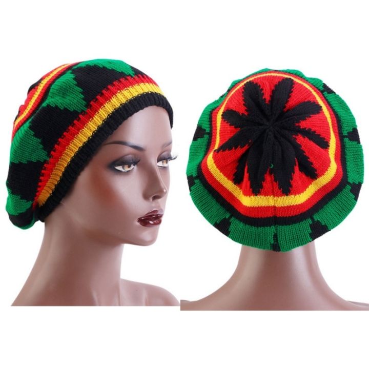 Jamaican%20Multi-colour%20Printed%20Knitted%20Hat%20Bob%20Rasta%20Beanie%20Hats%20Hip%20Hop%20Cap%20Men%20Women%20Caribbean%20Fancy%20Dress%20Reggae%20Beret%20Cap%20-%20Image%204