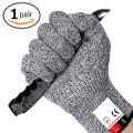 HPPE Level 5 Safety Cut-Resistant Gloves Anti Cut Proof Grey Anti-Cut Level Work Garden Butcher Gardening Handguard Kitchen Tool. 