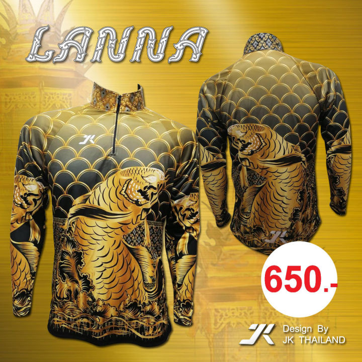 JK Thailand fishing shirts Lanna pattern UV protection 80-90% colors do not fall, dry quickly