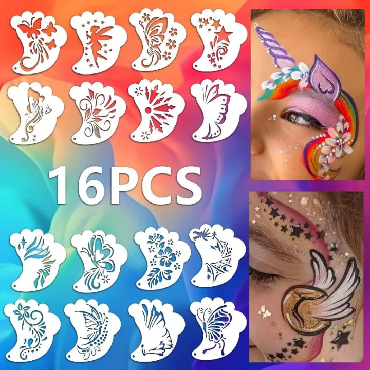 16Pcs%20Reusable%20Face%20Painting%20Tattoo%20Stencil%20Set%20Hollowed%20Body%20Art%20Eyebrow%20Template%20Hand%20Drawn%20Spray%20Painting%20DIY%20Stencils%20-%20Image%202