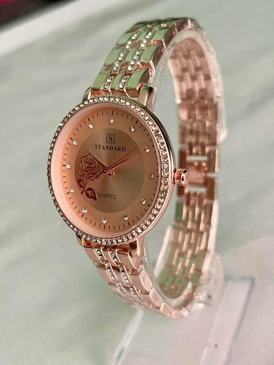Fashionable%20Rose%20Gold%20Dial%20And%20Strap%20Watch%20For%20Women%20-%20Image%205