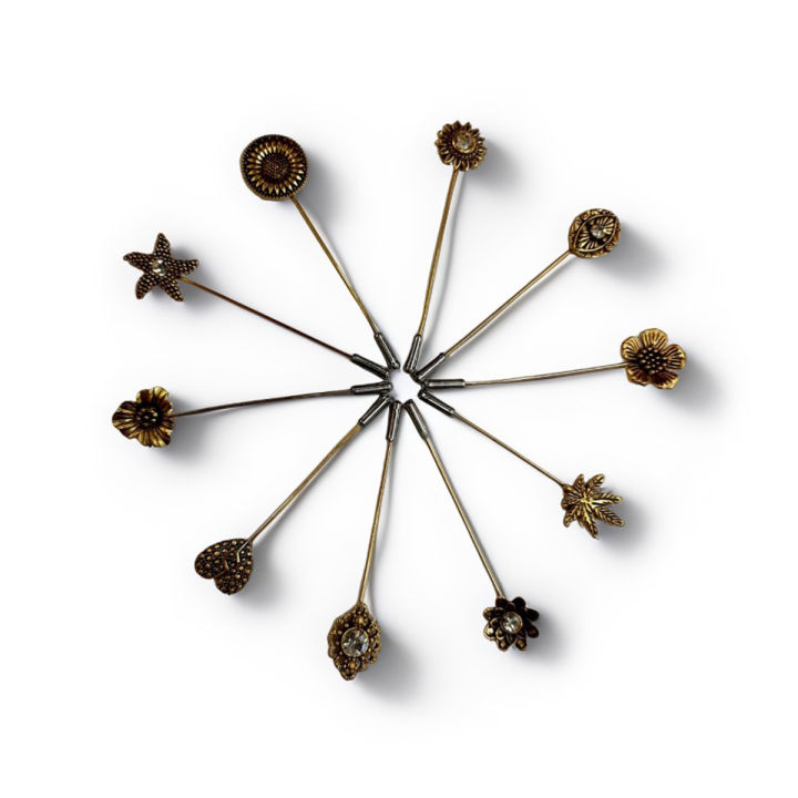 Metal Hijab Pin Set for Women - Pack of 6