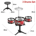 Jazz Drum Set for Kids 3 Drums / 5 Drums with Small Stool Drum Stick Set Music Instrument Educational Toys for Beginners Gifts. 