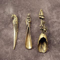 New Style Creative Tea Scoops Shovel Brass Copper Lotus Root Bamboo Tableware Coffee Spoon Pet Ceremony Ice Cream.