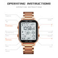 SKMEI Back Light Display Sport Pedometer Digital Watches Mens Stopwatch Countdown Wristwatch Calendar Calorie Calculation Clock. 