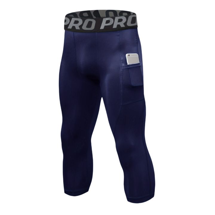 Mens%20Compression%20Pants%203/4%20Capri%20Running%20Leggings%20Cool%20Dry%20Workout%20Athletic%20Gym%20Tights%20Bottom%20with%20Pockets%20-%20Image%207