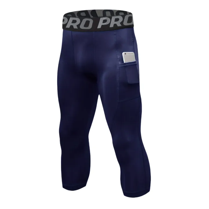 Mens%20Compression%20Pants%203/4%20Capri%20Running%20Leggings%20Cool%20Dry%20Workout%20Athletic%20Gym%20Tights%20Bottom%20with%20Pockets%20-%20Image%207