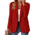 Women's S-2XL Size Commuter Style Long Sleeved Fashion Cardigan Small Suit Coat Elegant Solid Color Casual Women's Suit Top. 