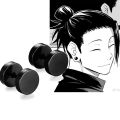 2pcs Anime Jujutsu Kaisen Geto Suguru Cosplay Earrings Ear Clips Black Stud Earrings Men Anime Cos Props.