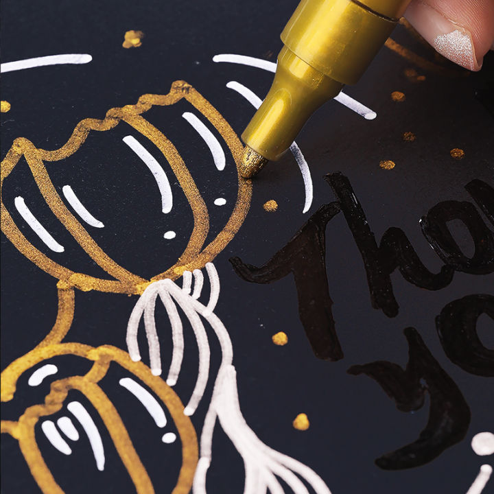 GN%20Metallic%20Paint%20Marker%20Pens%20with%20Ink%20Set%20Gold%20Silver%20White%20Permanent%202mm%20Art%20Markers%20Manga%20Crafts%20Scrapbooking%20Art%20Supplies%20-%20Image%203