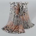 Bohemian Styles New Leopard Print Patchwork Chiffon Silk Scarf Female Women Shawl Ventilate Wrap Scarves.