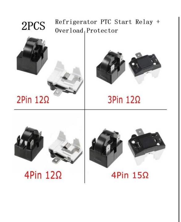 Refrigerator PTC Starter Relay 1 pin 2 Pin 3 pin 4 pin. And  Compressor Overload Protector set
