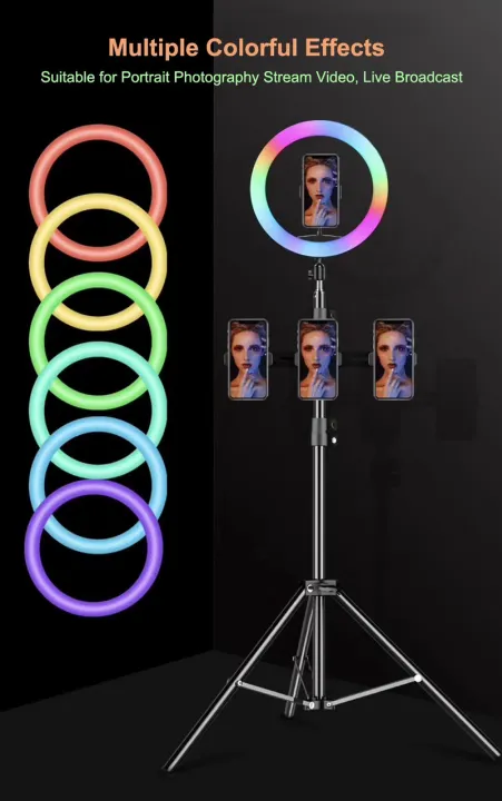 7%20Feet%20Tripod%20Stand%20with%2026%20CM%20RGB%20Selfie%20Ring%20Light%20&%20Mobile%20Phone%20Holder%20for%20Tiktok%20Videos%20Best%20Quality%20Metal%20Tripod%20Tiktok%20Light,%20RGB%2026cm%20Ring%20Light%20with%207ft%20Tripod%20Stand,%20Photography%20Kit%20-%20Elegant%20Home%20-%20Image%209