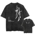 Harajuku Vintage Tshirt Streetwear Japanese Anime Graphic Print Washed Short Sleeve Oversized T-Shirt Men Casual Tees Top Unisex. 