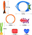 Summer Diving Toys Torpedos Octopus Diving Fish Ring Swimming Pool Water Games Training  Set Toys For kids. 