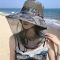 Mosquito Hat with Hidden Net Mesh Repellent Insect Bee Protection Fishing Hat Men Women Outdoor Camping Sunscreen Fishing Cap.