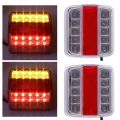 2 piece ECD Germany LED Tail Light for Trailers - 12 V - with E4 Approval Mark - with 14 LED Bulbs - Waterproof - Trailer Lighting Rear Light. 