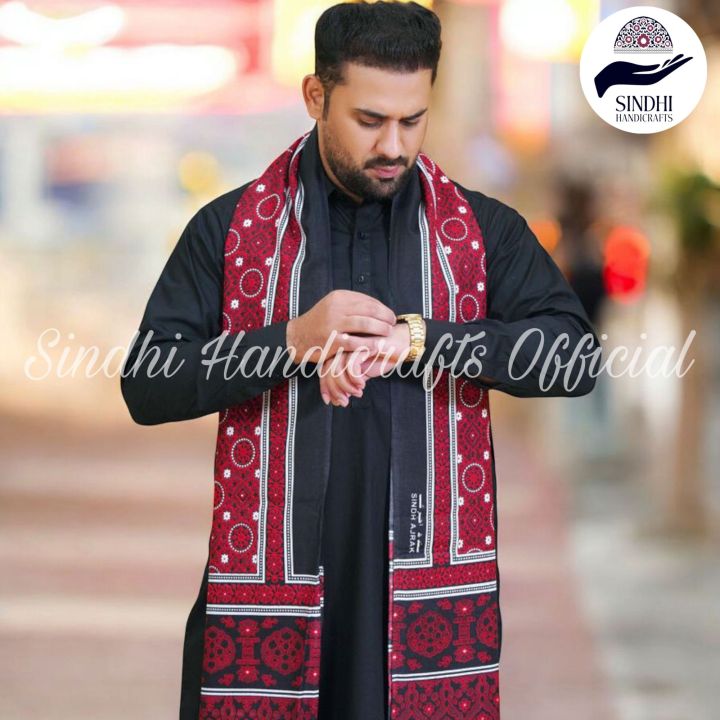 Jamrak poly silk ajrak High quality ajrak formal ladies ajrak, gents ajrak ...