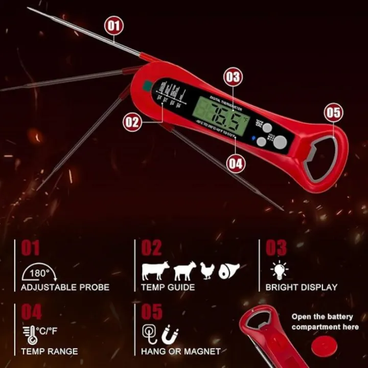 kitchen%20things%20Meat%20Thermometer%20Digital%20IP67%20Waterproof%20Kitchen%20Cooking%20Food%20Fast%20Measurement%20Thermometer%202%20Probes%20BBQ%20Grill%20Oil%20-%20Image%203