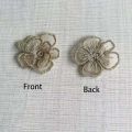 16PCS/4CM White,Gold 3d Floral Flowers Embroidered Sew On Patch,Organza Clothes Rose Lace Applique For Sewing,Dresses Decoration. 