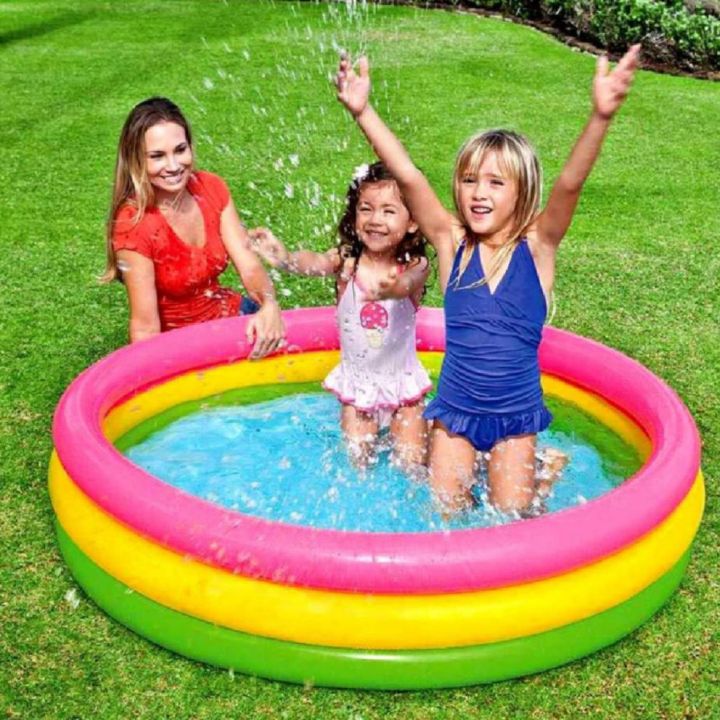 INTEX - 24inch by 9 inchSunset Glow Baby Pool For Kids Inflatable Kids Bath Tub For Children - Swimming pool, Baby bath tub
