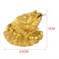 Resin Money Frog Decoration Golden Chinese Feng Shui Wealth Lucky Money Frog Coin Toad Home Desk Office Decoration. 