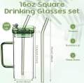 Crystal sip 400ml Glass Tumbler with Acrylic Lid & Glass Straw. 