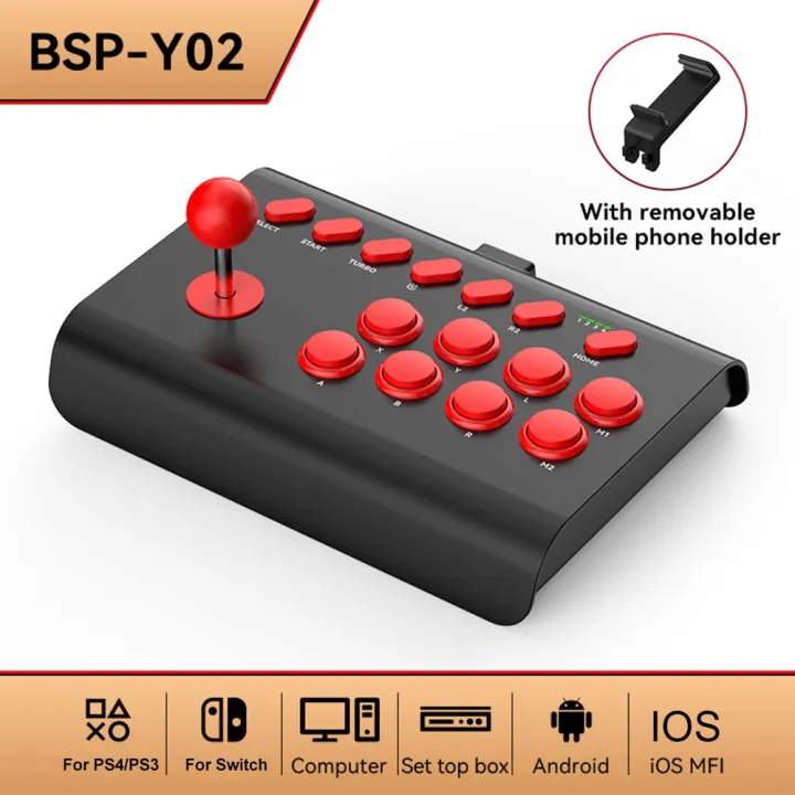 Wired%20Game%20Joystick%20Retro%20Arcade%20Console%20Rocker%20Bluetooth%20Fighting%20Controller%202.4G%20Gaming%20Joysticks%20for%20PS4/PS3/Xbox%20One/Switch%20-%20Image%202