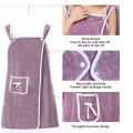 1Pc Women's Plus Size Wearable Bath Towel - Cute Bow Shower Skirt, Adjustable Bath Robe with Pocket. Soft Fabric for Home Use.. 