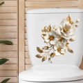 Beautiful Lotus Toilet Sticker Bathroom Toilet Cover Decorative Sticker Waterproof Self Adhesive. 