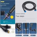 Muslim shower chain pipe flexible hose black color high pressure premium quality 1.5 meter hand shower pipe toilet shower pipe connection chain pipe for bathroom and kitchen bath shower chain pipe cp chain black. 