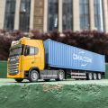 1:50 Trucks Models Cars Toys with Light Music Miniature Container Truck Tires Vehicles Kids Children's Day .