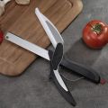 Dobeli Separable Stainless Steel Barbecue Steak Cutting Shear Household Vegetable Scissors 2 In 1 Multi Kitchen Tool Fruit Knife.