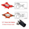 Scissor Jack Adapter Scissor Jack Socket Adapter Heavy Duty Chrome Vanadium Steel 1/2inch for Double Hole Scissor Jacks. 