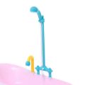 Doll Bathroom Set with Real Working Bath Shower & Bath Tub - with Detachable Shower Spray and Accessories for Kids Pretend Play. 