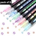 Double Line Outline Pens, Mix Colours Metallic Markers Glitter Writing Drawing Doodle Pens for Christmas Card Writing, Birthday Greeting, Scrap Booking, DIY Art Crafts 1 pc. 