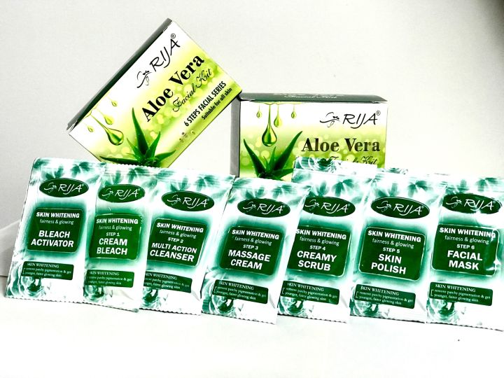 RIJA%206%20In%201%20Aloe%20vera%20Facial%20kit%20For%20Skin%20whitening%20&%20Glowing%20sachets%20-%20Image%202