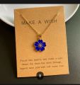 5 Pcs New Trendy Korean Sakura Flower Design Pendant Necklace , Colorful 5 Pcs , Pink , Blue , Red , Black , White Color Flower Pendant Gift For Girls / women's and Besties  Trendy Lockets High Quality  charms  NON FADED  Charm and Chain Quality. 
